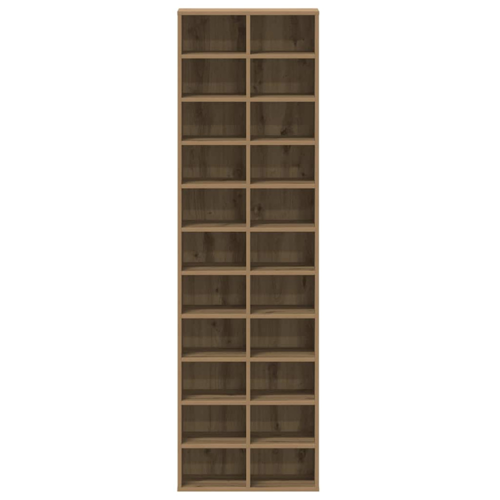 Produktbild för Skoskåp hantverksmässig ek 54x34x183 cm konstruerat trä