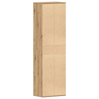 Produktbild för Skoskåp hantverksmässig ek 54x34x183 cm konstruerat trä