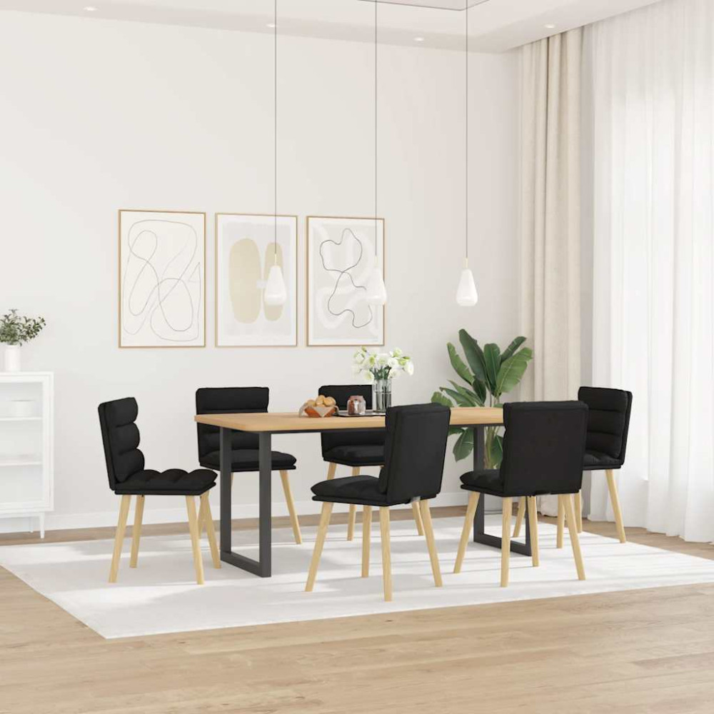 Produktbild för Matstolar 6 st svart tyg