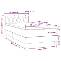 Produktbild för Ramsäng med madrass rosa 80x220 cm sammet