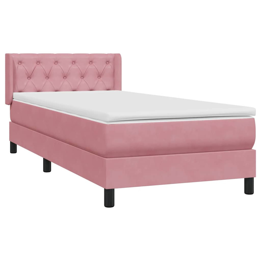 Produktbild för Ramsäng med madrass rosa 80x220 cm sammet