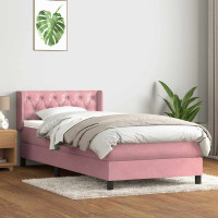 Produktbild för Ramsäng med madrass rosa 80x220 cm sammet
