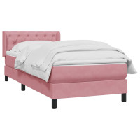 Produktbild för Ramsäng med madrass rosa 80x220 cm sammet
