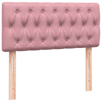 Produktbild för Ramsäng med madrass rosa 80x220 cm sammet