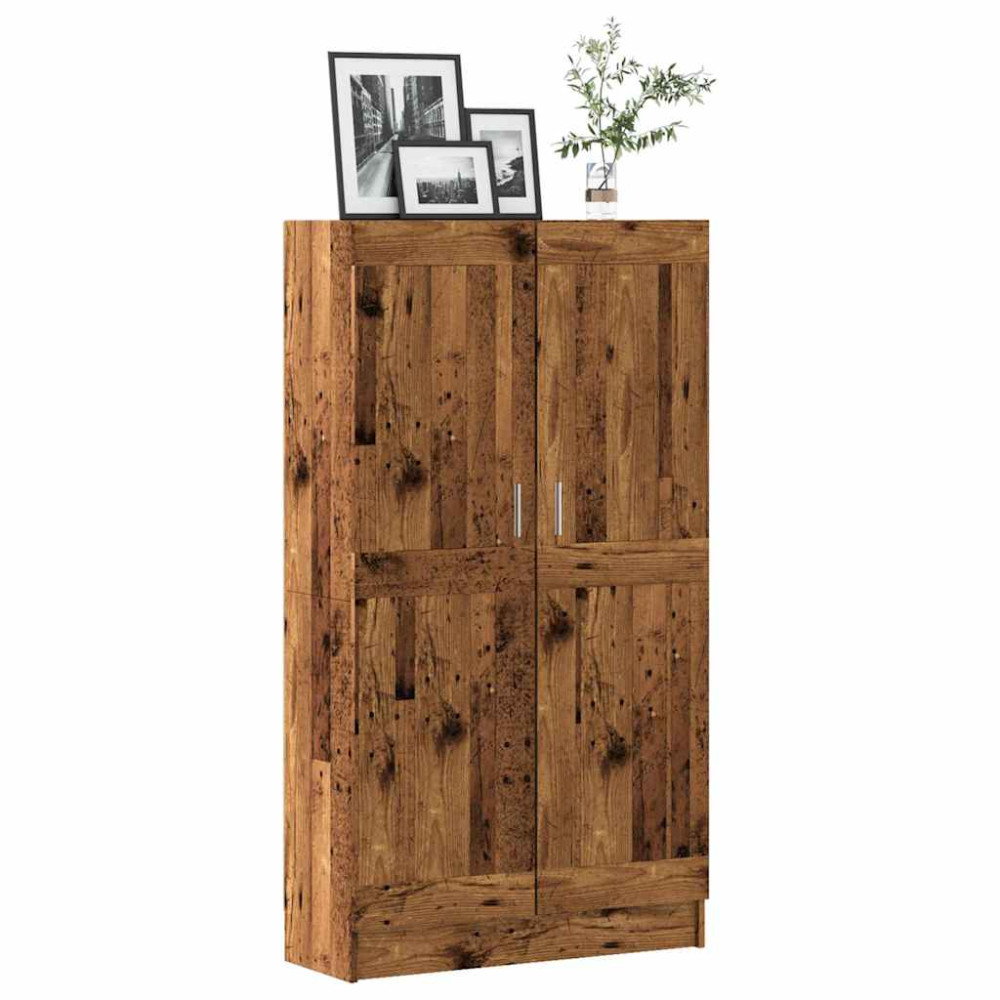 Produktbild för Bokskåp åldrat trä 82,5x30,5x150 cm konstruerat trä