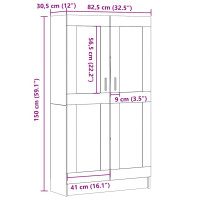 Produktbild för Bokskåp åldrat trä 82,5x30,5x150 cm konstruerat trä