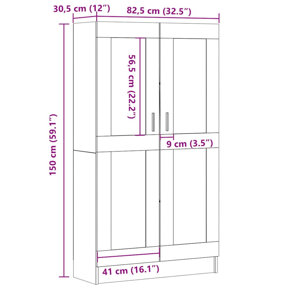 Produktbild för Bokhylla artisan ek 82,5x30,5x150 cm konstruerat trä
