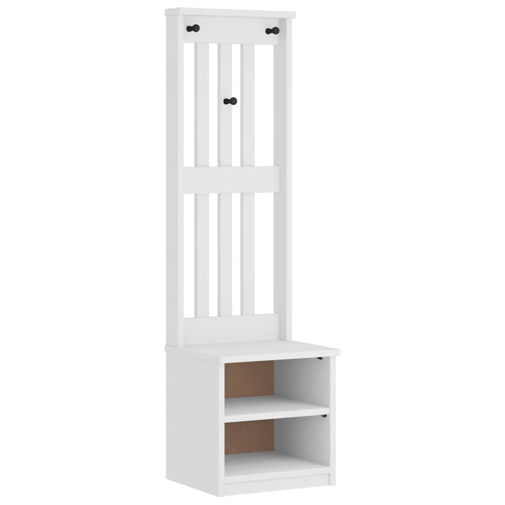Produktbild för Hallgran "SANDNES" vit 45x40x159,5 cm massiv trä furu