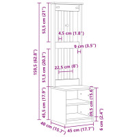 Produktbild för Hallgran "SANDNES" vit 45x40x159,5 cm massiv trä furu
