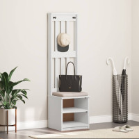 Produktbild för Hallgran "SANDNES" vit 45x40x159,5 cm massiv trä furu
