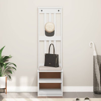 Produktbild för Hallgran "SANDNES" vit 45x40x159,5 cm massiv trä furu