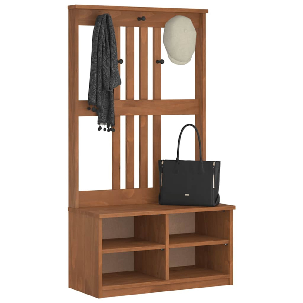 Produktbild för Hallträd SANDNES 87x40x159,5cm massiv träfuru