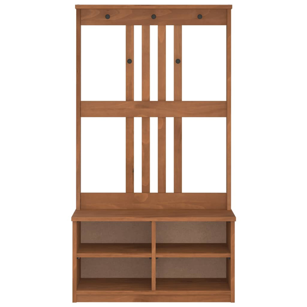 Produktbild för Hallträd SANDNES 87x40x159,5cm massiv träfuru