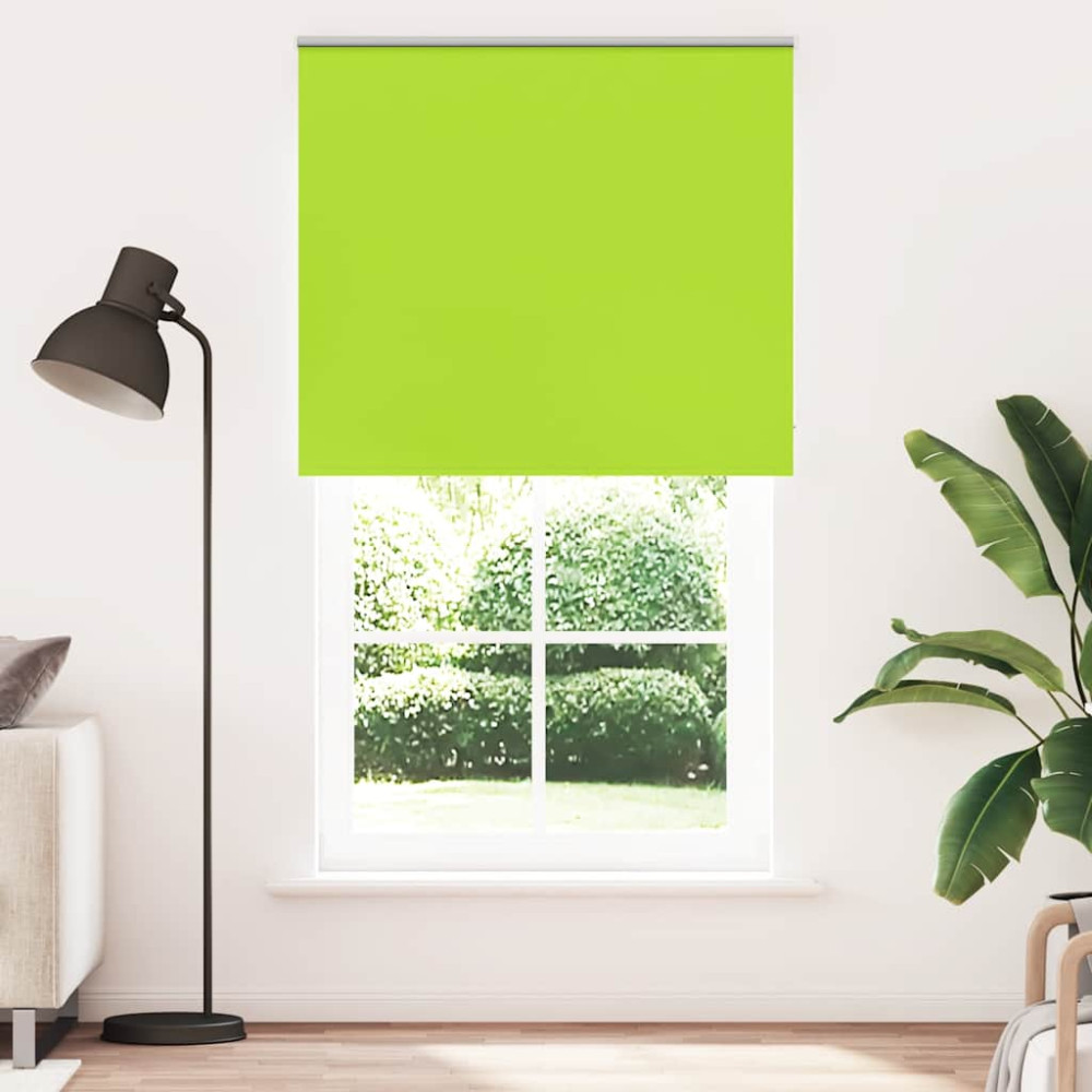 Produktbild för Rullgardin mörkläggning blad grön 125x230 cm tyg bredd 121,6 cm