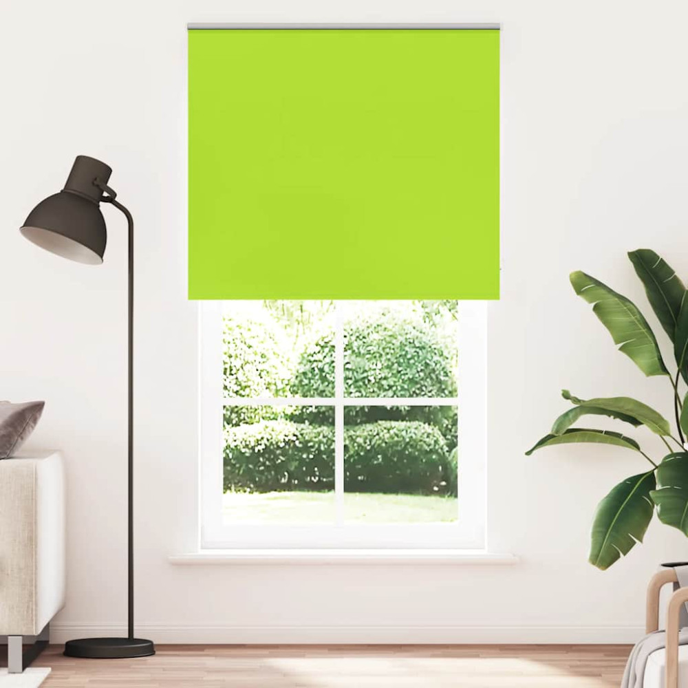 Produktbild för Rullgardin mörkläggning blad grön 140x230 cm tyg bredd 136,6 cm