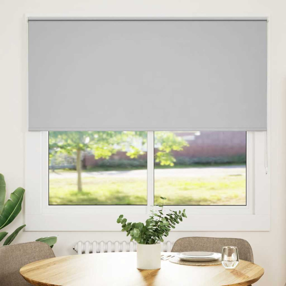 Produktbild för Rullgardin mörkläggning ljusgrå 155x150 cm tyg bredd 151,6 cm