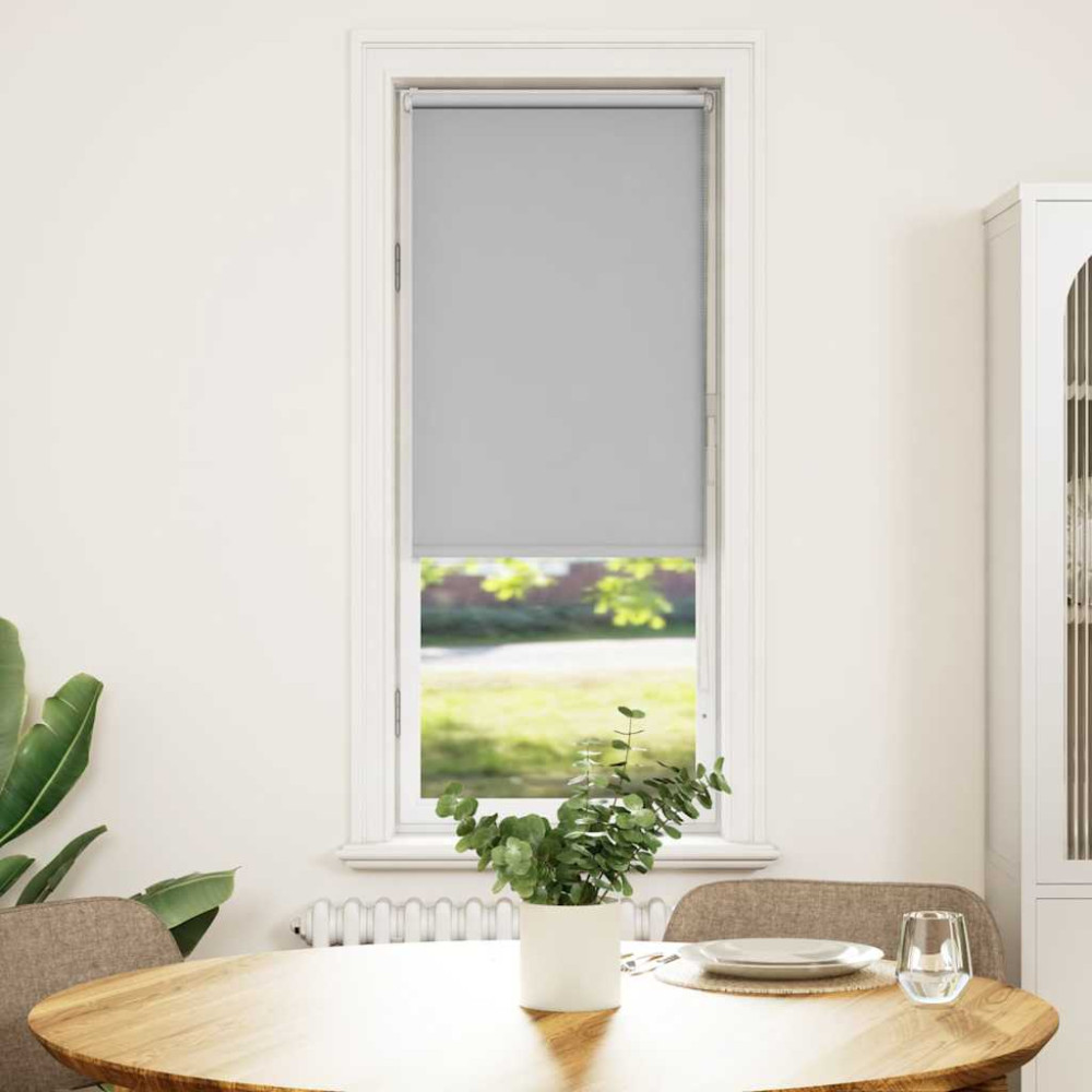 Produktbild för Rullgardin mörkläggning ljusgrå 60x175 cm tyg bredd 55,7 cm