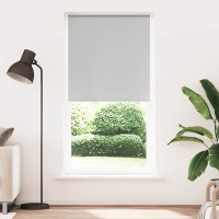 Produktbild för Rullgardin mörkläggning ljusgrå 90x230 cm tyg bredd 85,7 cm