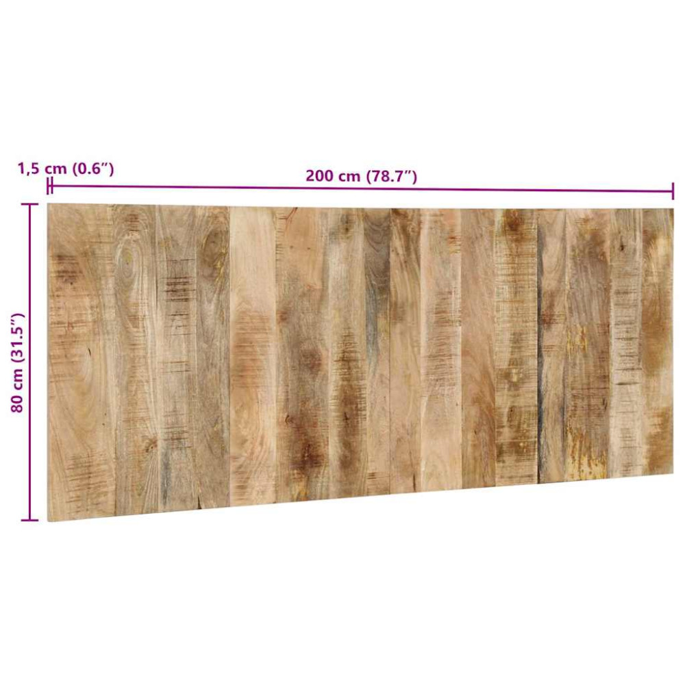Produktbild för Sänggavel 200 cm massivt grovt trä mango