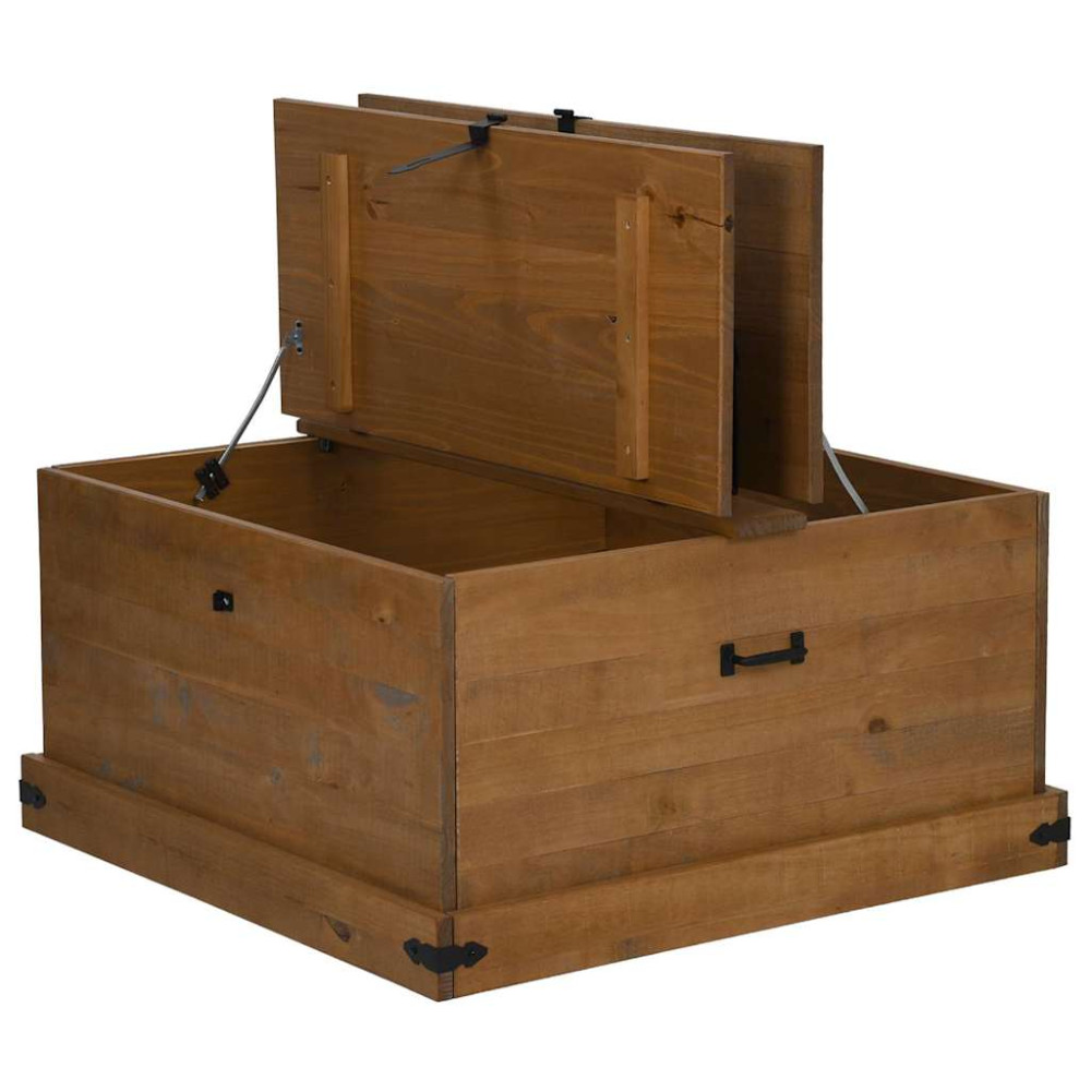 Produktbild för Förvaringskista HALDEN 91x91x47 cm massiv trä furu