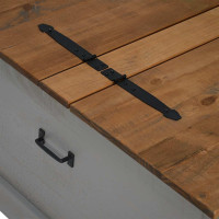 Produktbild för Förvaringskista HALDEN grå 91x91x47 cm massiv trä furu