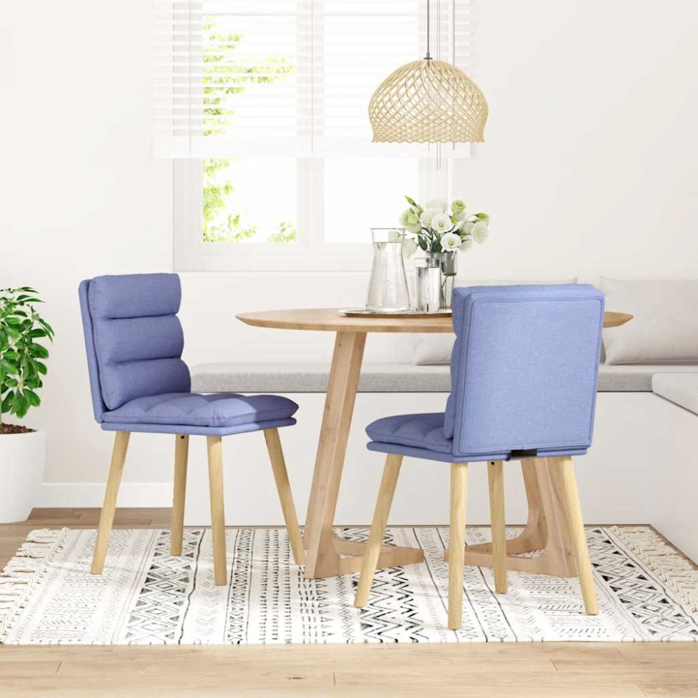 Produktbild för Matstolar 2 st Jeans blått tyg