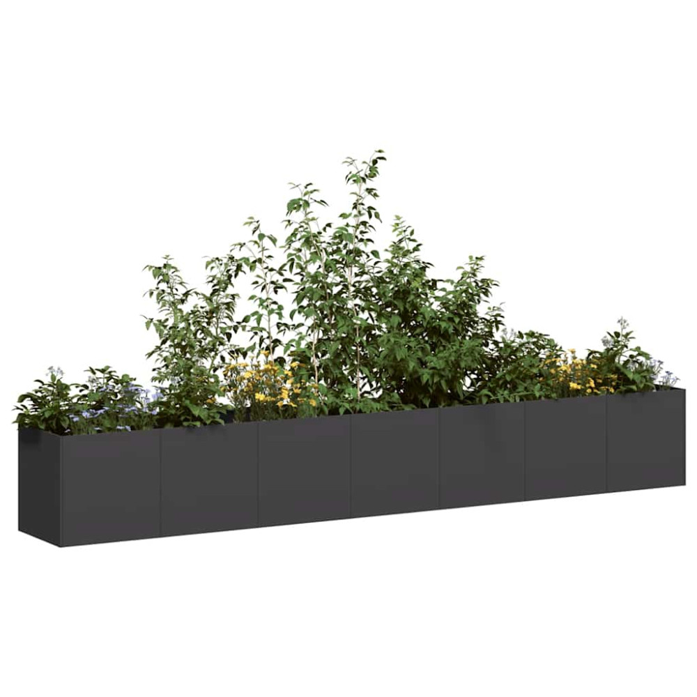 Produktbild för Odlingslåda svart 280x40x40 cm kallvalsat stål