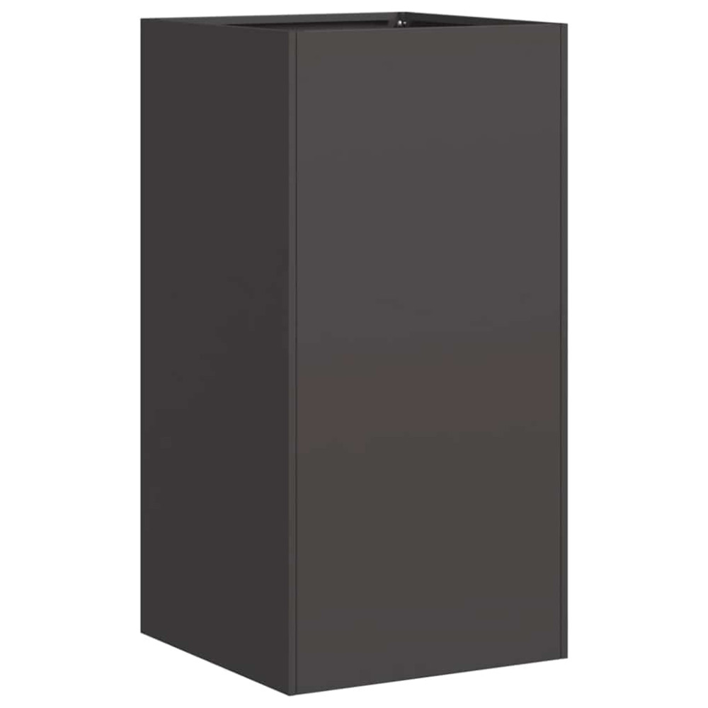 Produktbild för Planteringskärl svart 40x40x80 cm kallvalsat stål