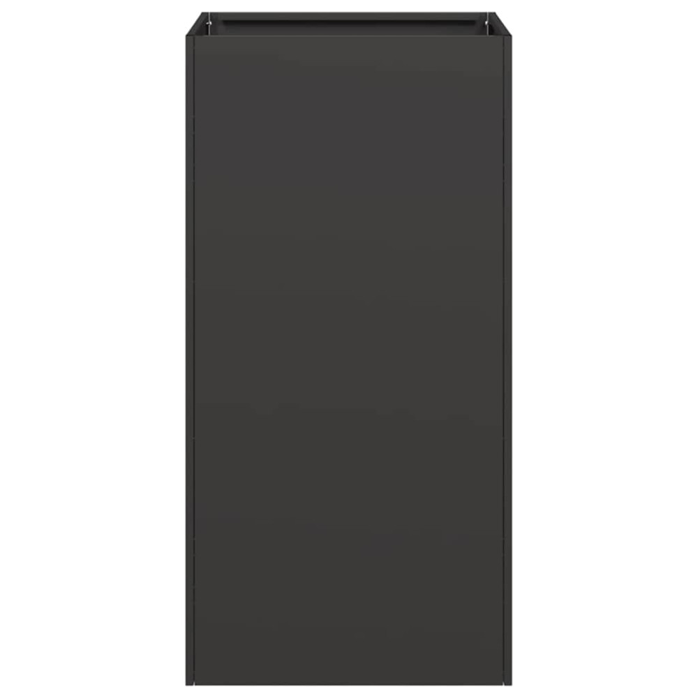 Produktbild för Planteringskärl svart 40x40x80 cm kallvalsat stål