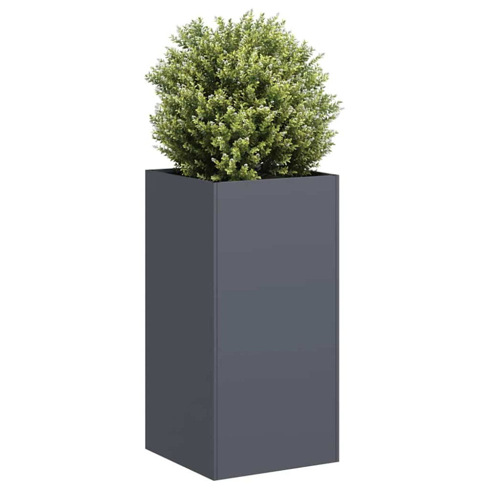 Produktbild för Planteringskärl antracit 40x40x80 cm kallvalsat stål
