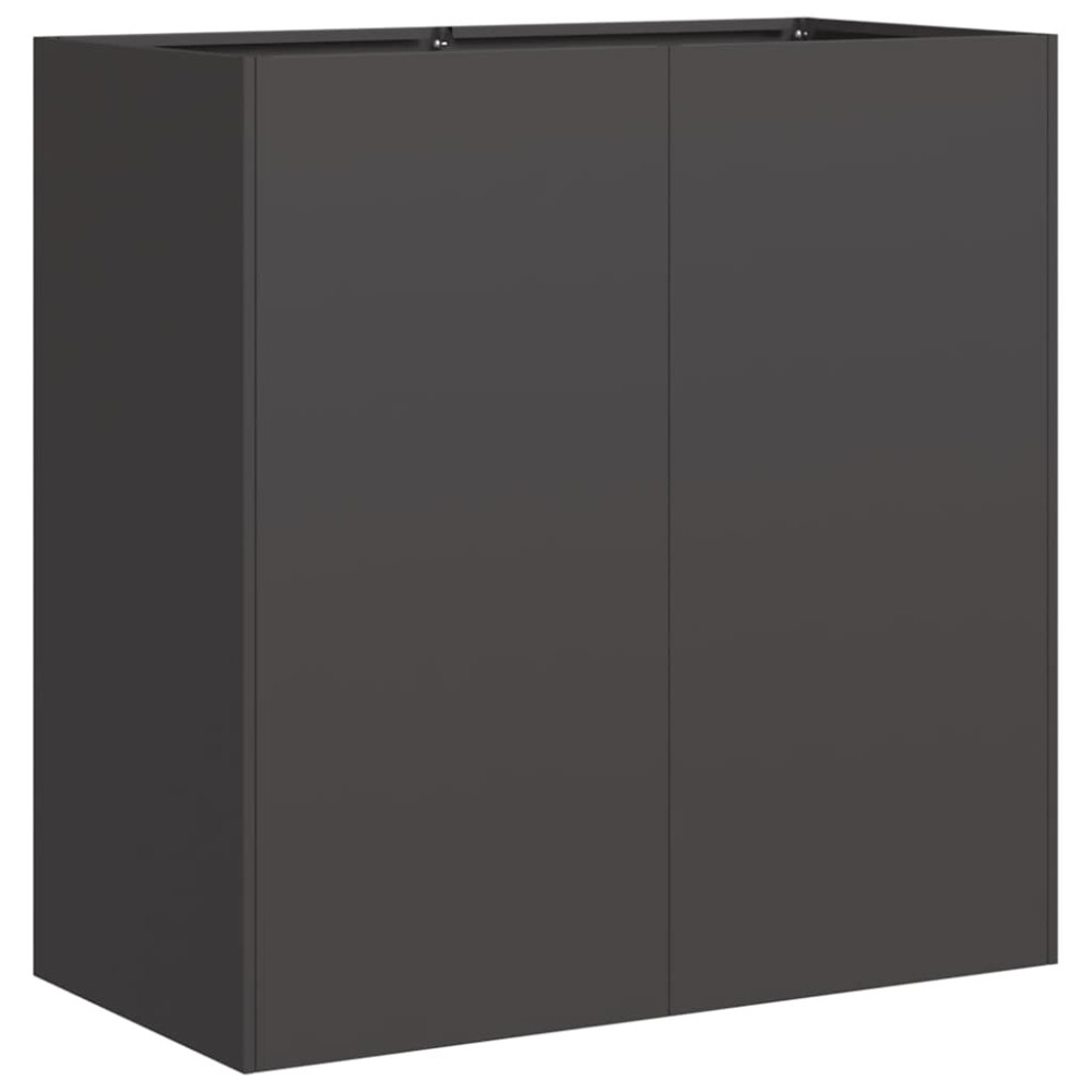 Produktbild för Planteringskärl svart 80x40x80 cm kallvalsat stål