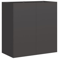 Produktbild för Planteringskärl svart 80x40x80 cm kallvalsat stål