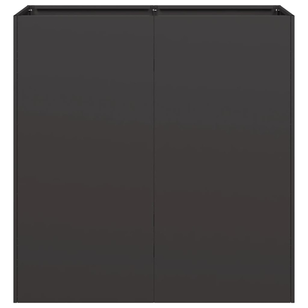 Produktbild för Planteringskärl svart 80x40x80 cm kallvalsat stål