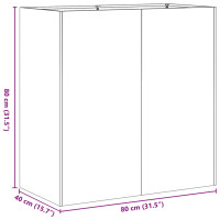 Produktbild för Planteringskärl svart 80x40x80 cm kallvalsat stål