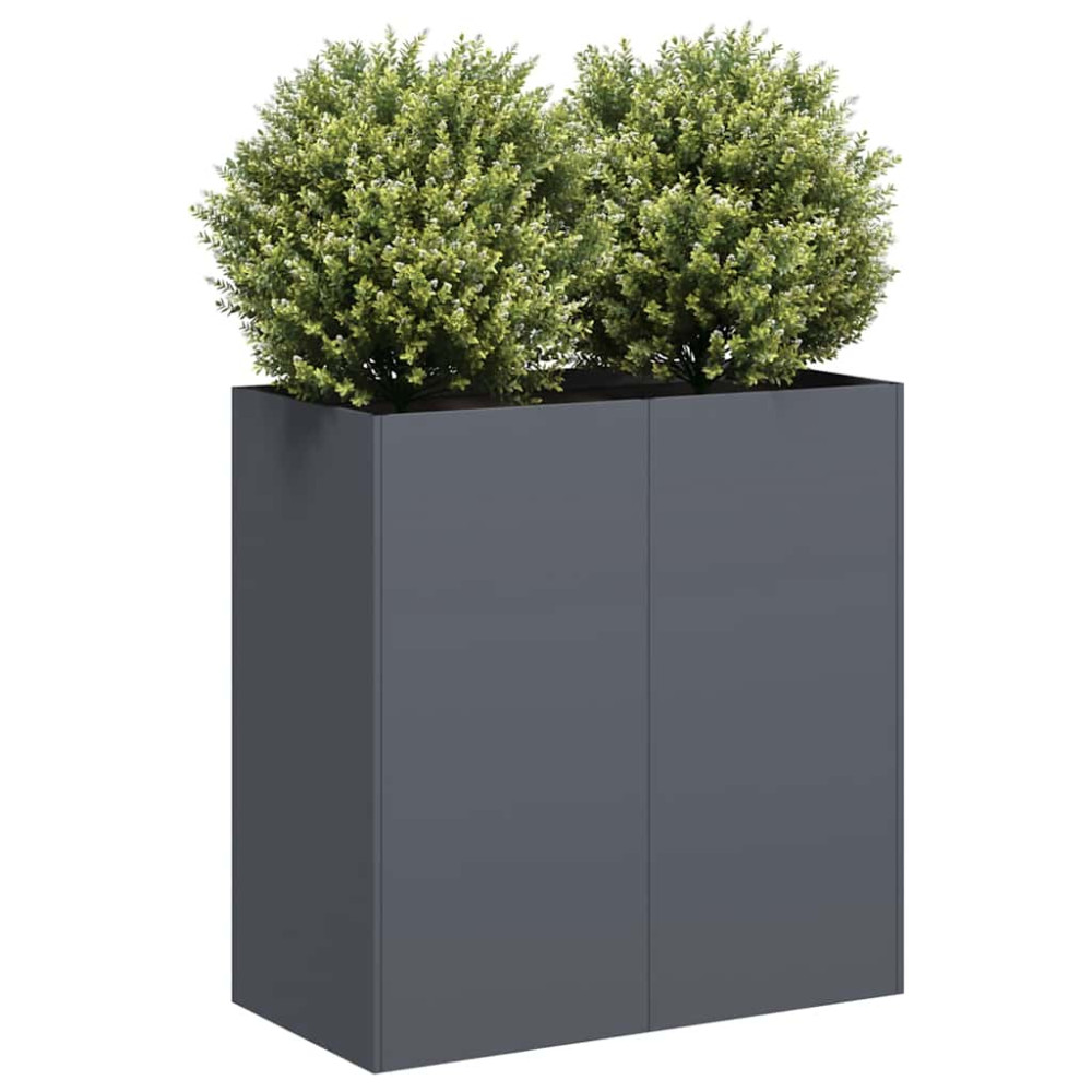 Produktbild för Planteringskärl antracit 80x40x80 cm kallvalsat stål