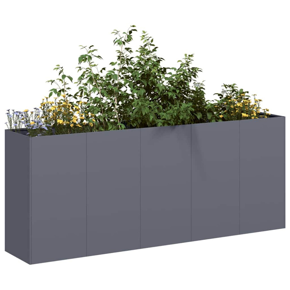 Produktbild för Planteringskärl antracit 200x40x80 cm kallvalsat stål