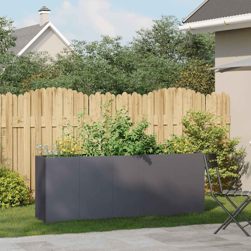Produktbild för Planteringskärl antracit 200x40x80 cm kallvalsat stål