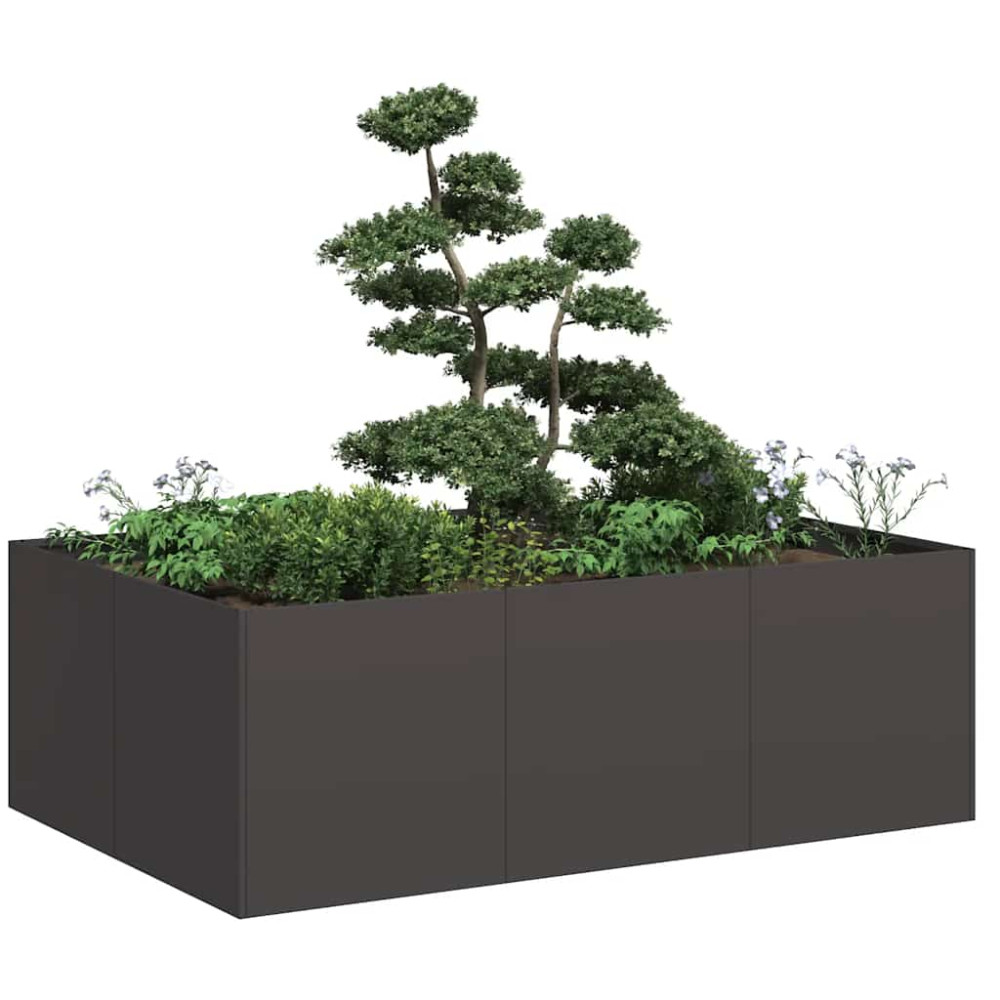 Produktbild för Planteringskärl svart 120x80x40 cm stål