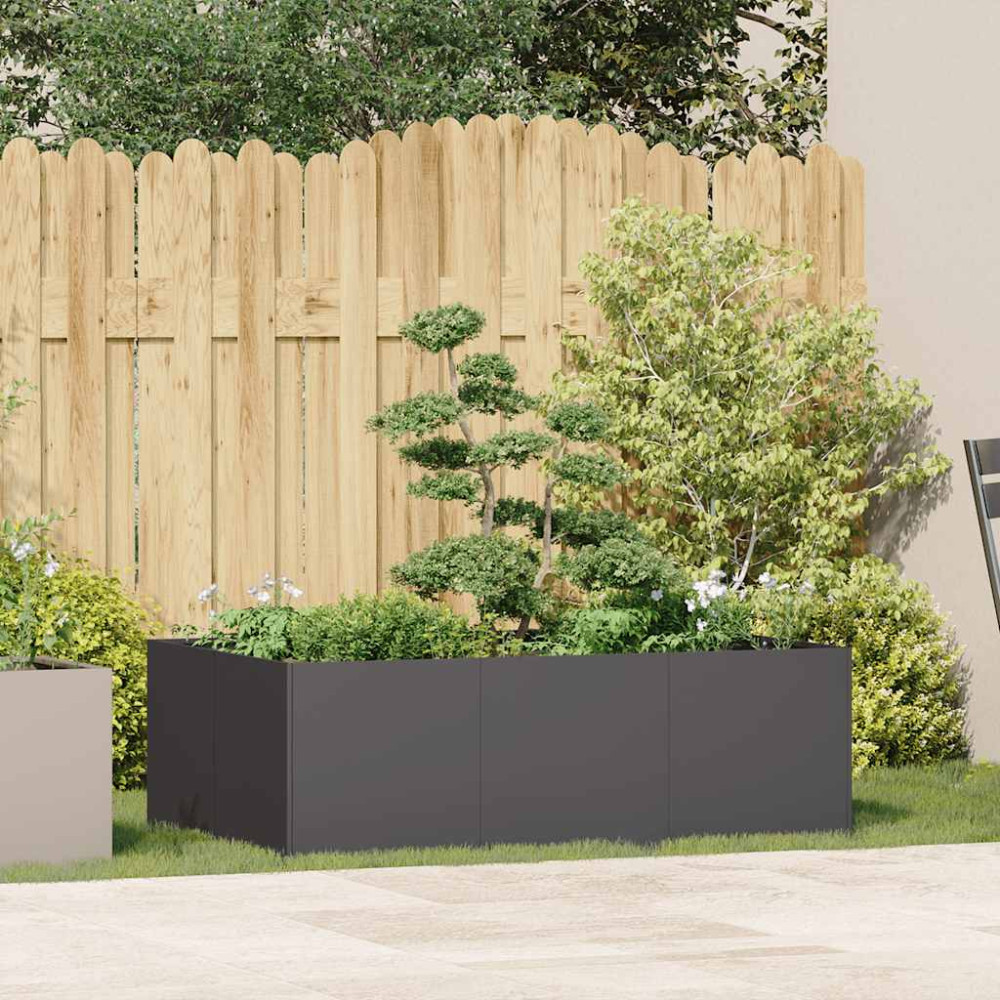 Produktbild för Planteringskärl svart 120x80x40 cm stål