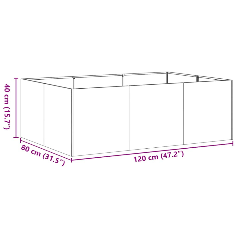 Produktbild för Planteringskärl svart 120x80x40 cm stål
