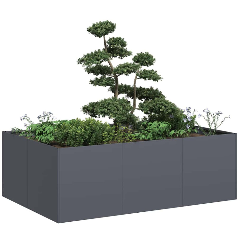Produktbild för Planteringskärl antracit 120x80x40 cm stål