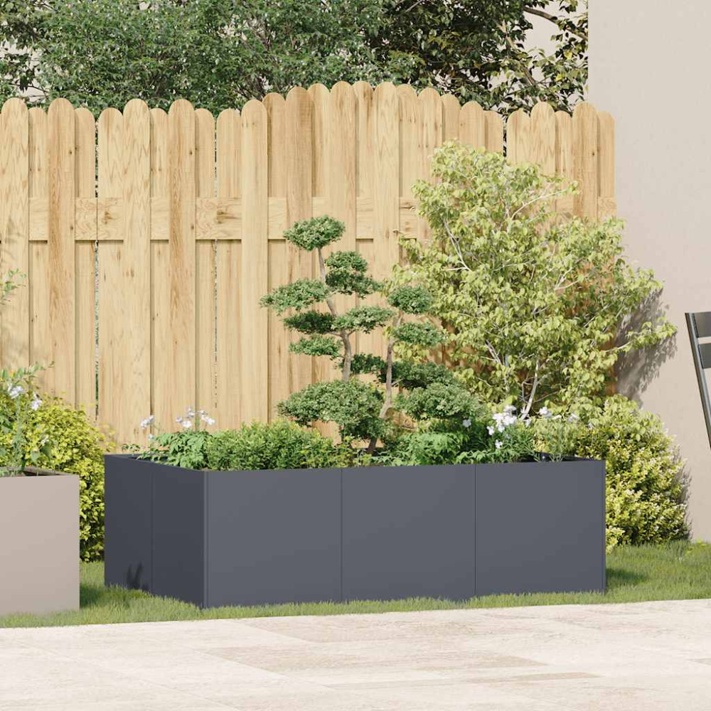Produktbild för Planteringskärl antracit 120x80x40 cm stål