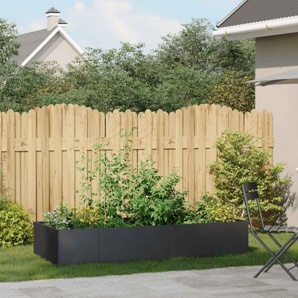 Produktbild för Odlingslåda svart 200x80x40 cm stål