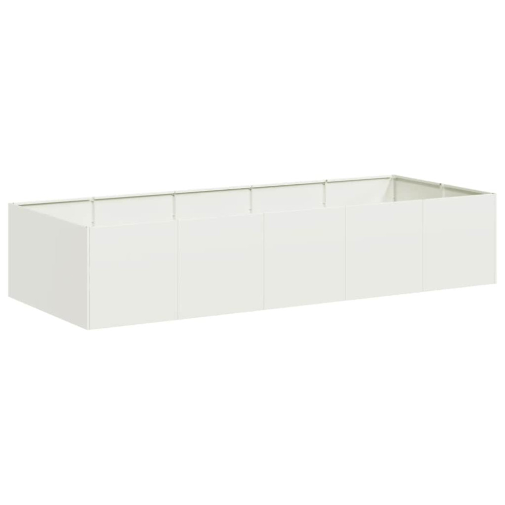 Produktbild för Planteringskärl vit 200x80x40 cm stål