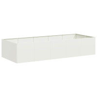 Produktbild för Planteringskärl vit 200x80x40 cm stål