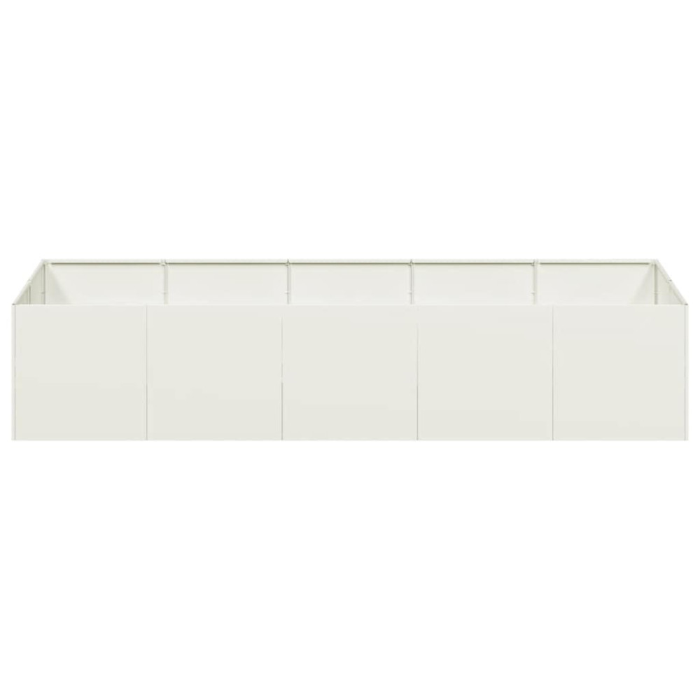Produktbild för Planteringskärl vit 200x80x40 cm stål