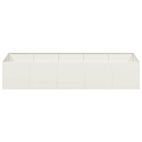 Produktbild för Planteringskärl vit 200x80x40 cm stål