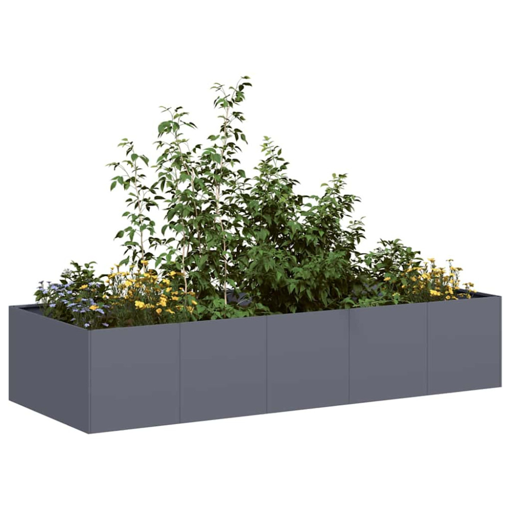 Produktbild för Planteringskärl antracit 200x80x40 cm stål