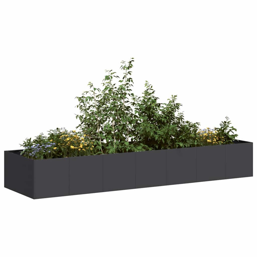 Produktbild för Planteringskärl svart 280x80x40 cm stål