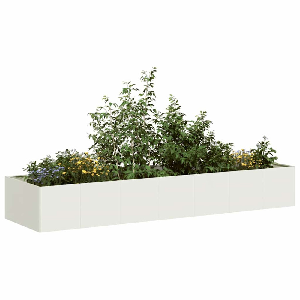 Produktbild för Planteringskärl vit 280x80x40 cm stål